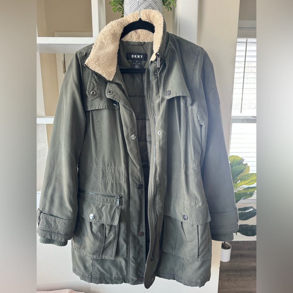 DKNY Women's Utility Jacket in Olive Green